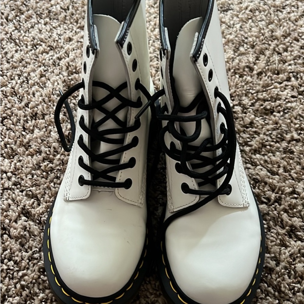 White Dr. Martins boots